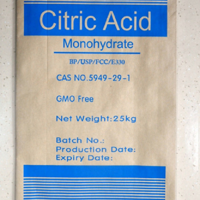 Monohydrate CAS 5949 29 κιτρικού οξέος βαθμού τροφίμων 1 άχρωμη άσπρη σκόνη κρυστάλλου κοκκώδης